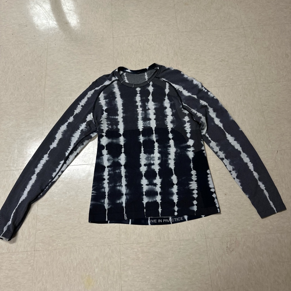 Lululemon Metal Vent Tech Long Sleeve Shirt 2.0 Shibori Dye Classic Navy Large - Picture 2 of 6